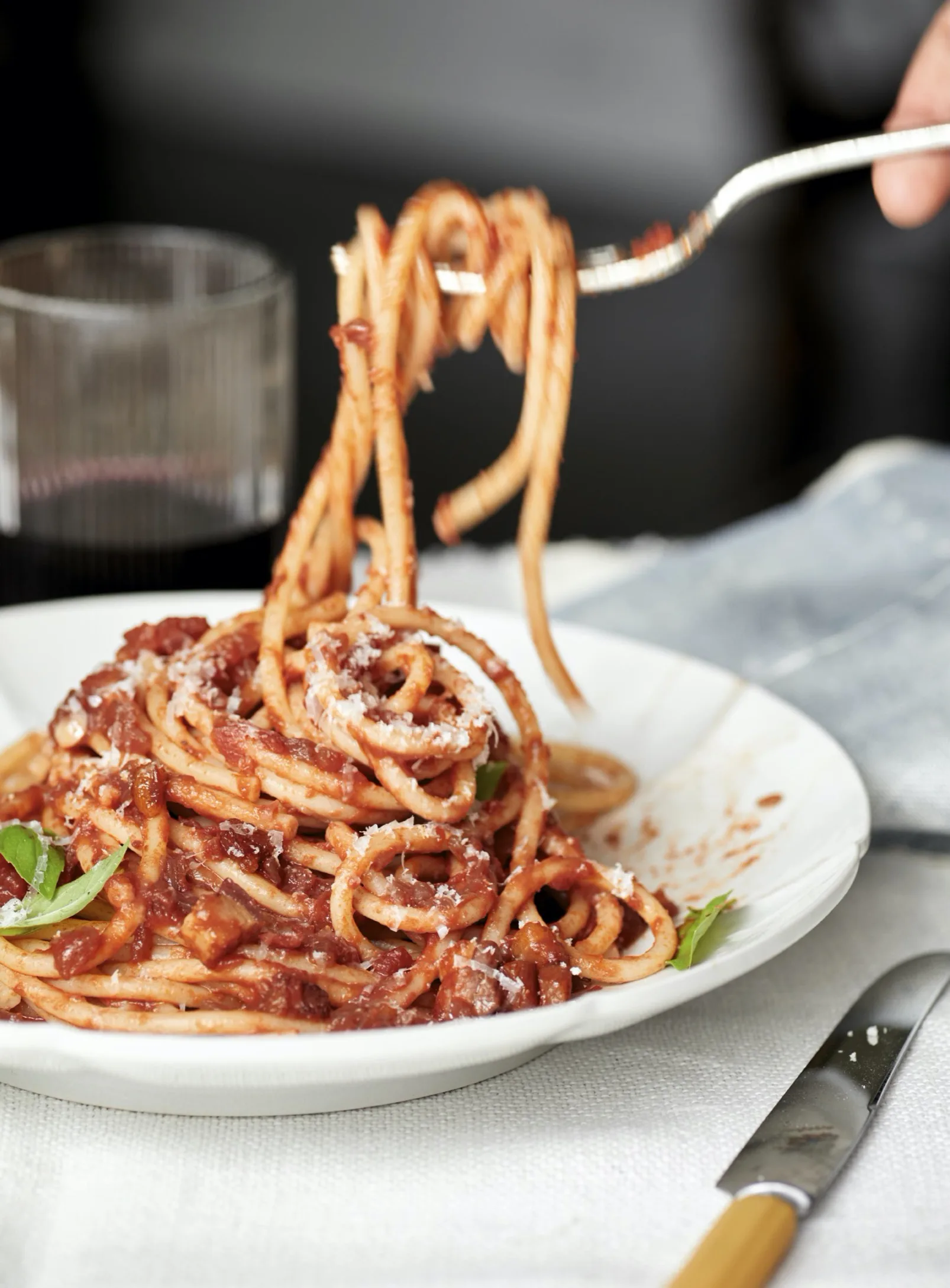 Ina Garten Weeknight Spaghettoni With Tomatoes and Pancetta