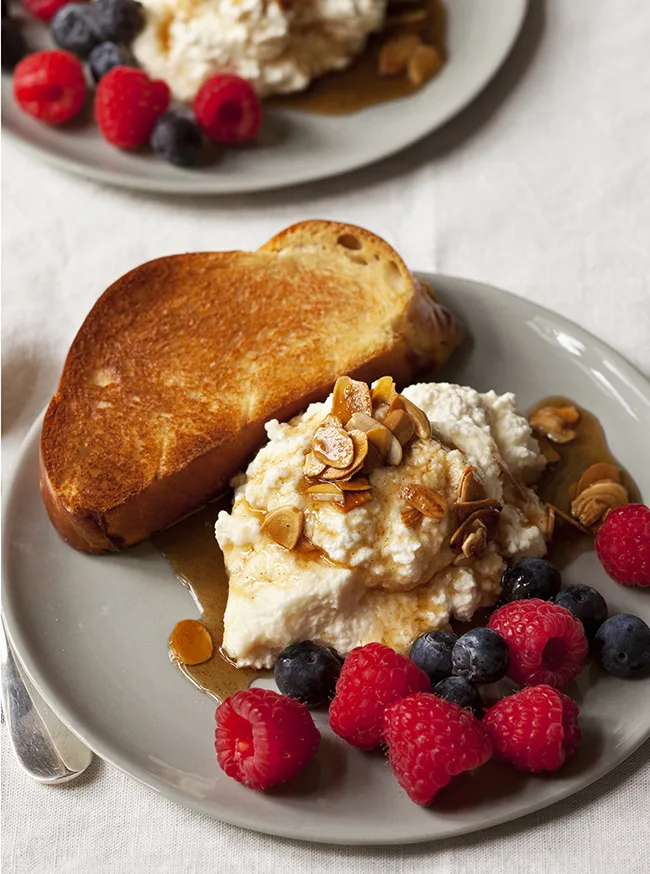 Ina Garten Breakfast Ricotta with Berries & Maple Syrup