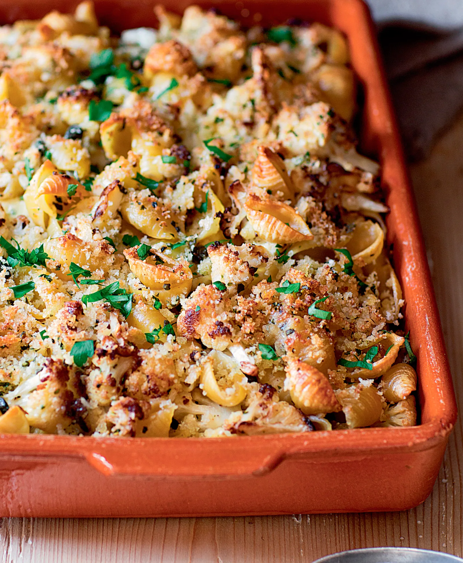 Ina Garten Crusty Baked Shells and Cauliflower