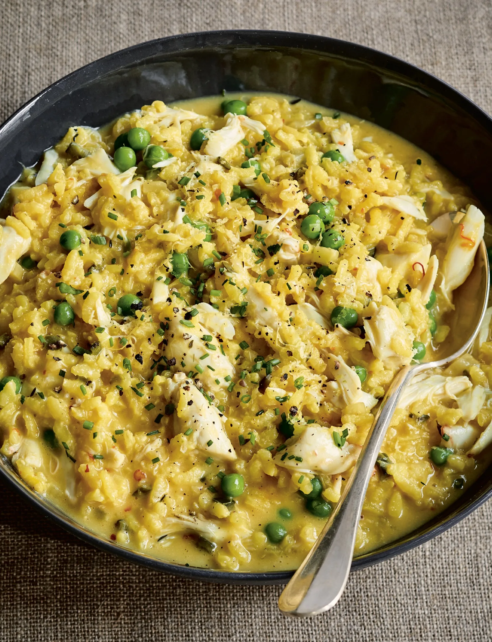 Ina Garten Fresh Crab and Pea Risotto