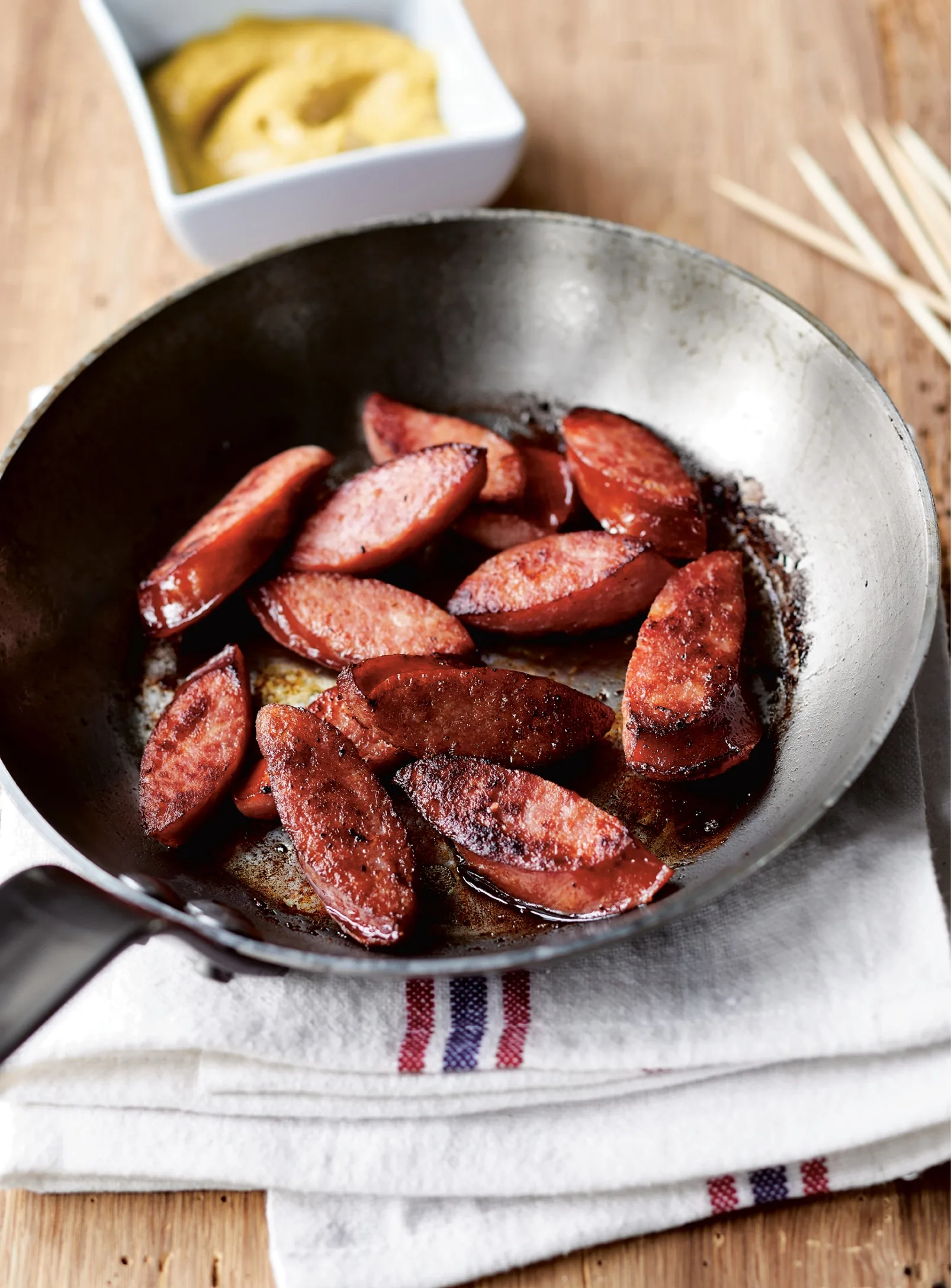 Ina Garten Kielbasa with Mustard Dip