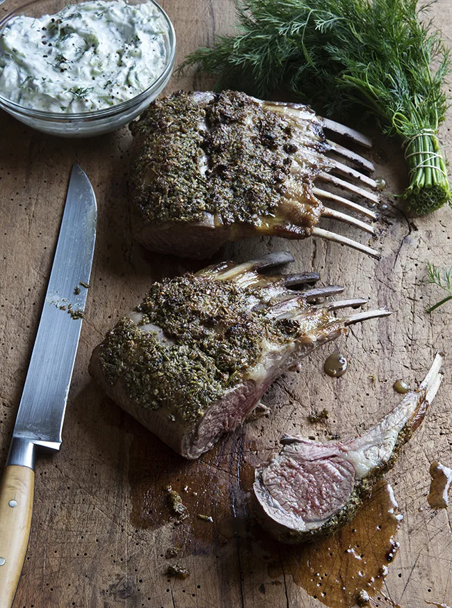 Ina Garten Rosemary Rack of Lamb with Easy Tzatziki