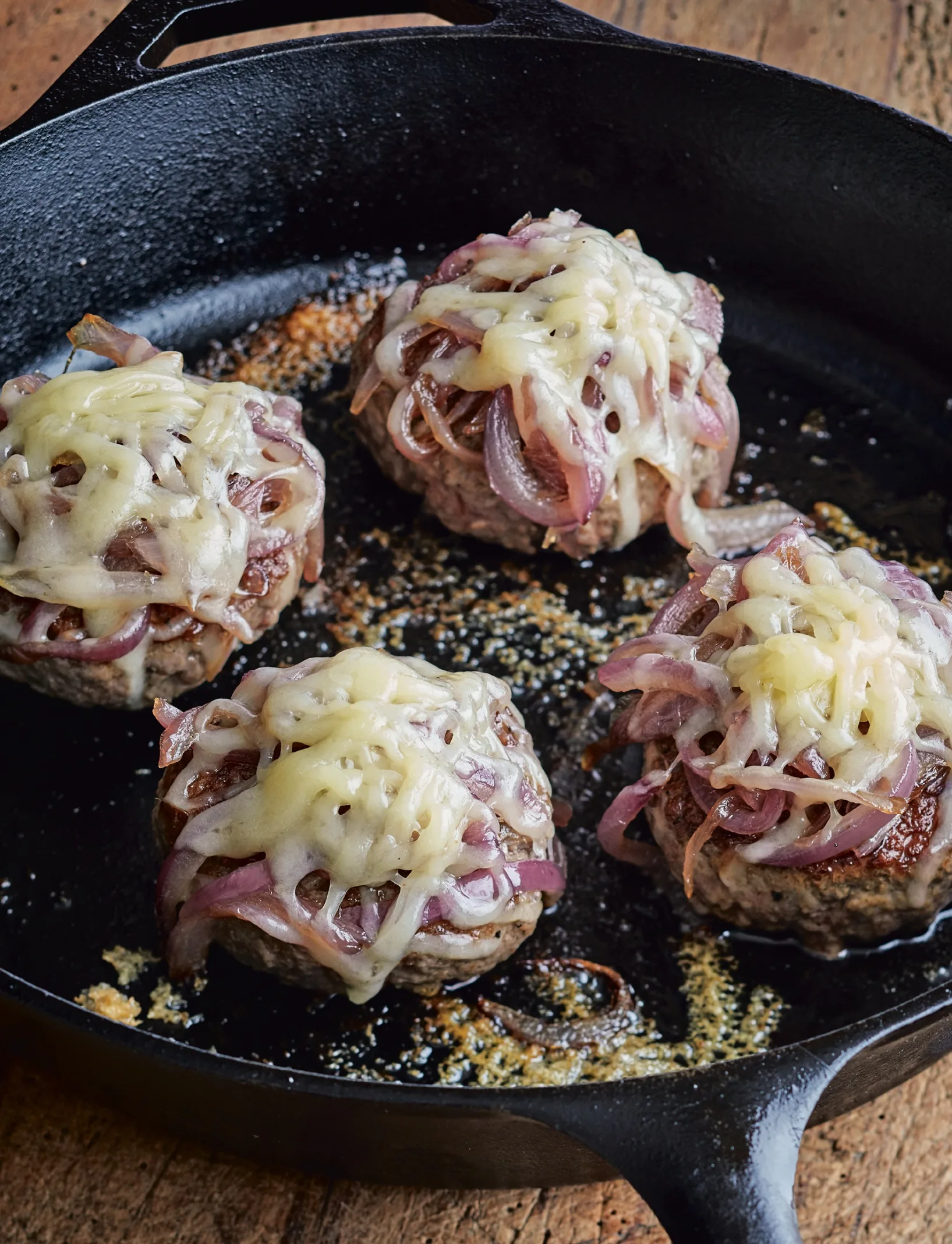 Ina Garten Smashed Hamburgers with Carmelized Onions