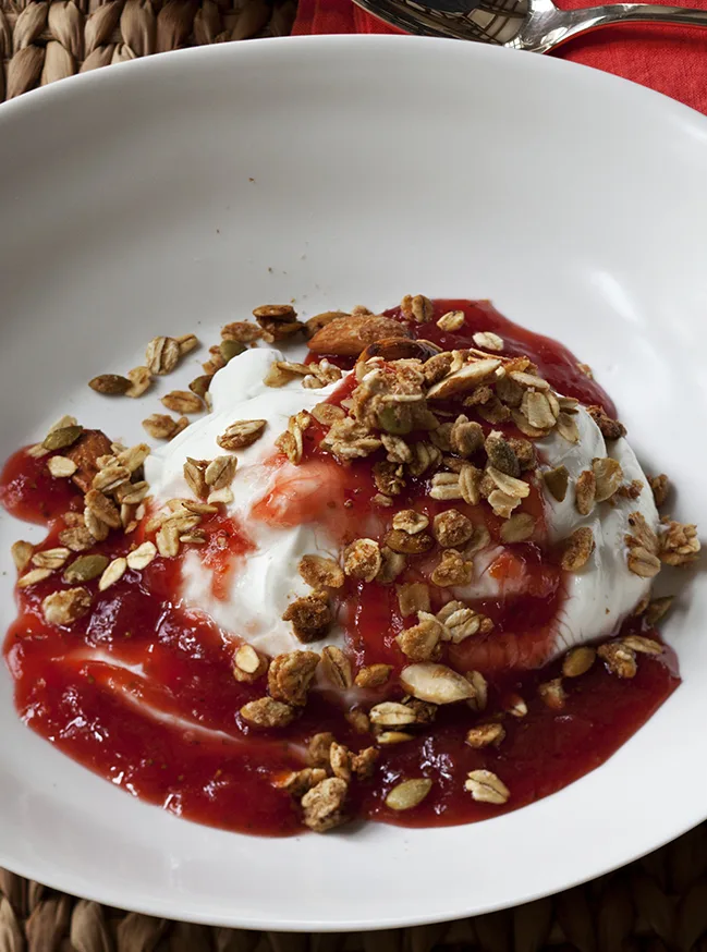Ina Garten Strawberry Rhubarb Compote with Greek Yogurt