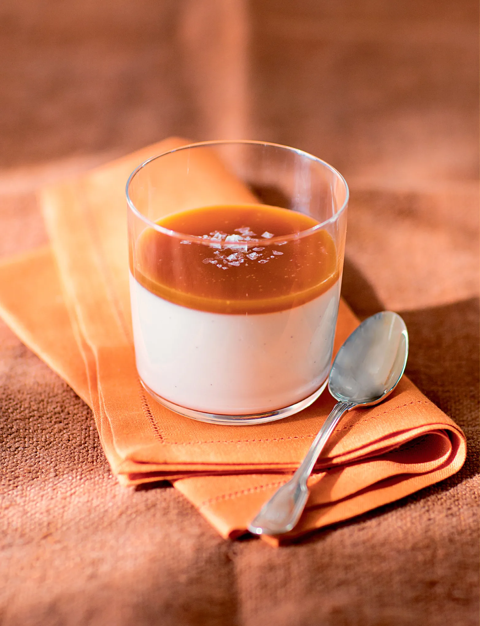 Ina Garten Vanilla Rum Panna Cotta with Salted Caramel